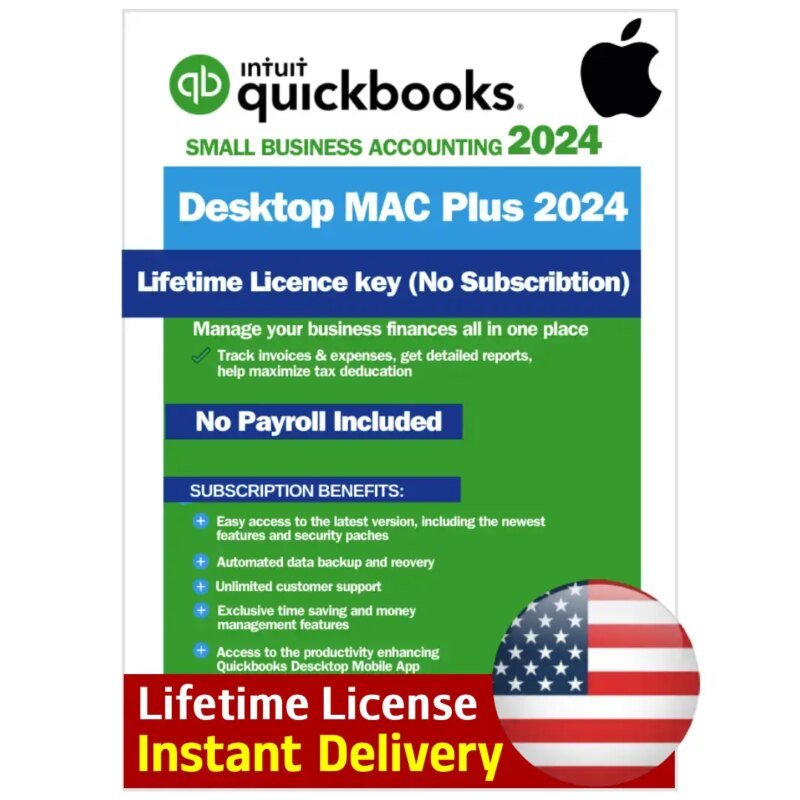 QuickBooks Mac Desktop 2024 – Lifetime License 1 User Key US
	QuickBooks Mac Desktop 2024 -1 User Lifetime License Key US