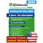 QuickBooks Desktop Pro 24 Lifetime License Key 3 User US Version
	QuickBooks Desktop Pro 24 Lifetime License Key 3 User US Version