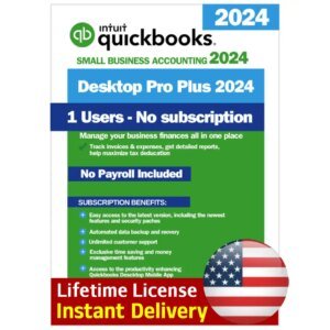 QuickBooks Desktop Pro 24 Lifetime License Key 1 User US Version
	QuickBooks Desktop Pro 24 Lifetime License Key 1 User US Version