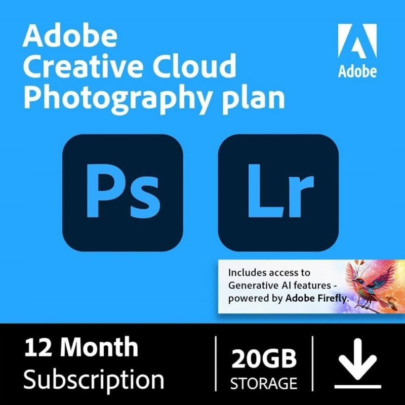 Adobe Creative Cloud Photography Plan 20GB (Photoshop + Lightroom) | 12-month Plan PC/Mac