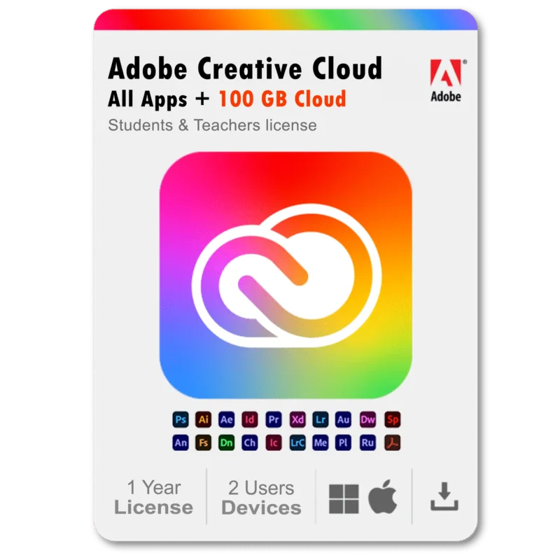 Adobe Creative Cloud | 20+ creative apps Plus 100GB Storage | 12-Month Subscription PC/Mac