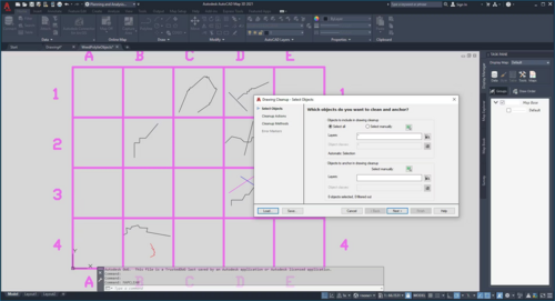 Run drawing cleanup actions
