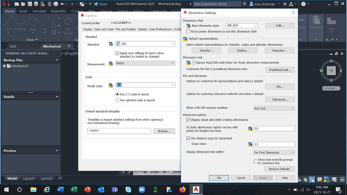 Power and automatic dimensioning